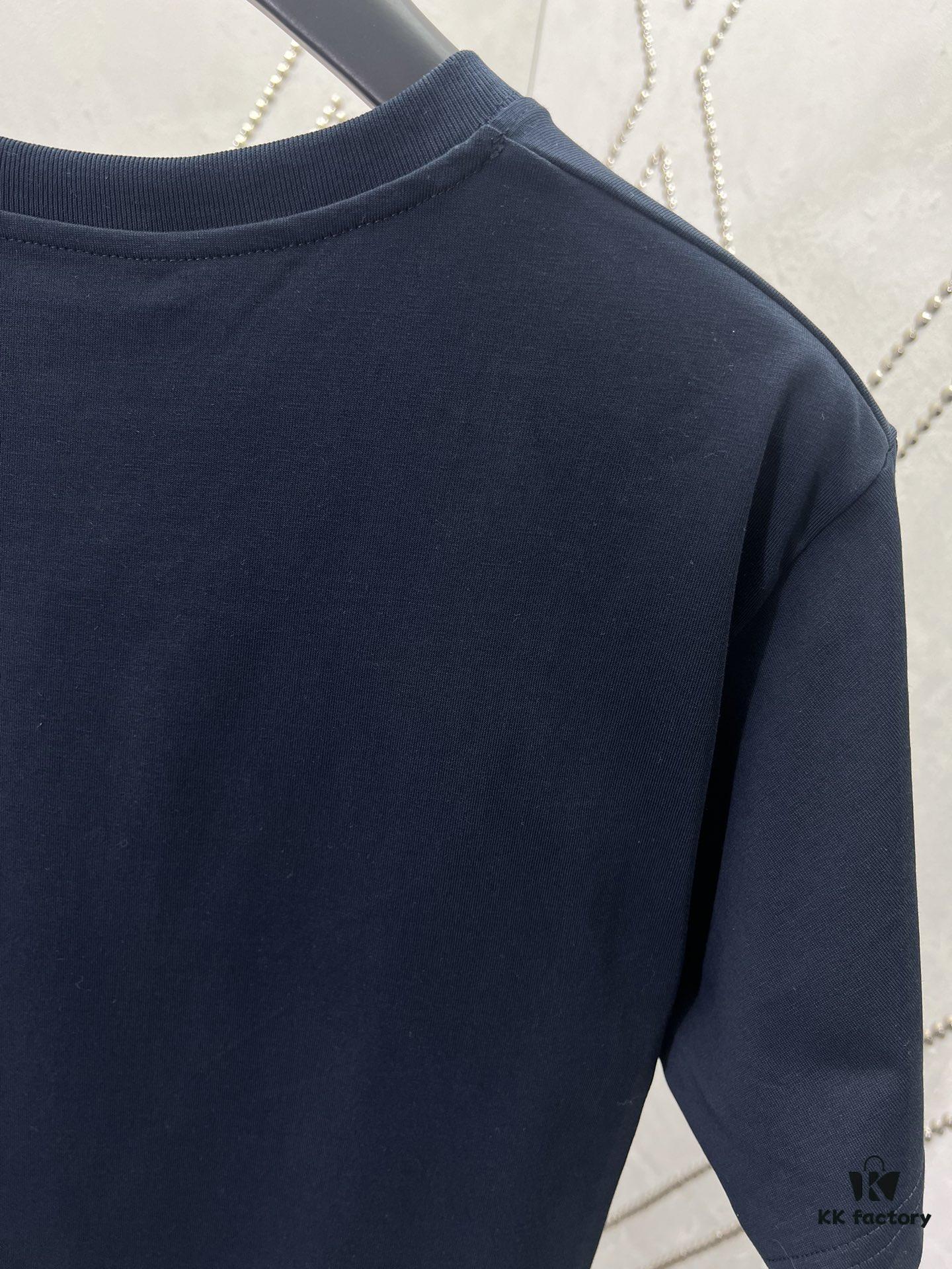 Gucci 25SS New Regular Fit T-Shirt Made of Knitted Cotton with Gucci Web Stripe Flag Print