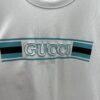 Gucci 25SS New Regular Fit T-Shirt Crafted from Knit Cotton with Signature Gucci Web Stripe Flag Print