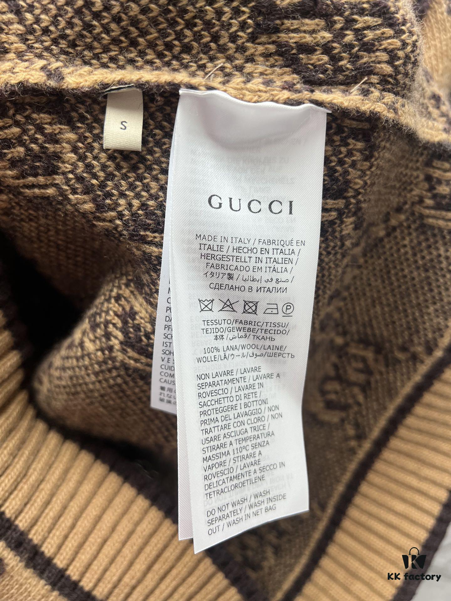 G House 25SS New Arrival Cardigan Made from GG Wool Bouclé Yarn Blend Jacquard Fabric. High Version!