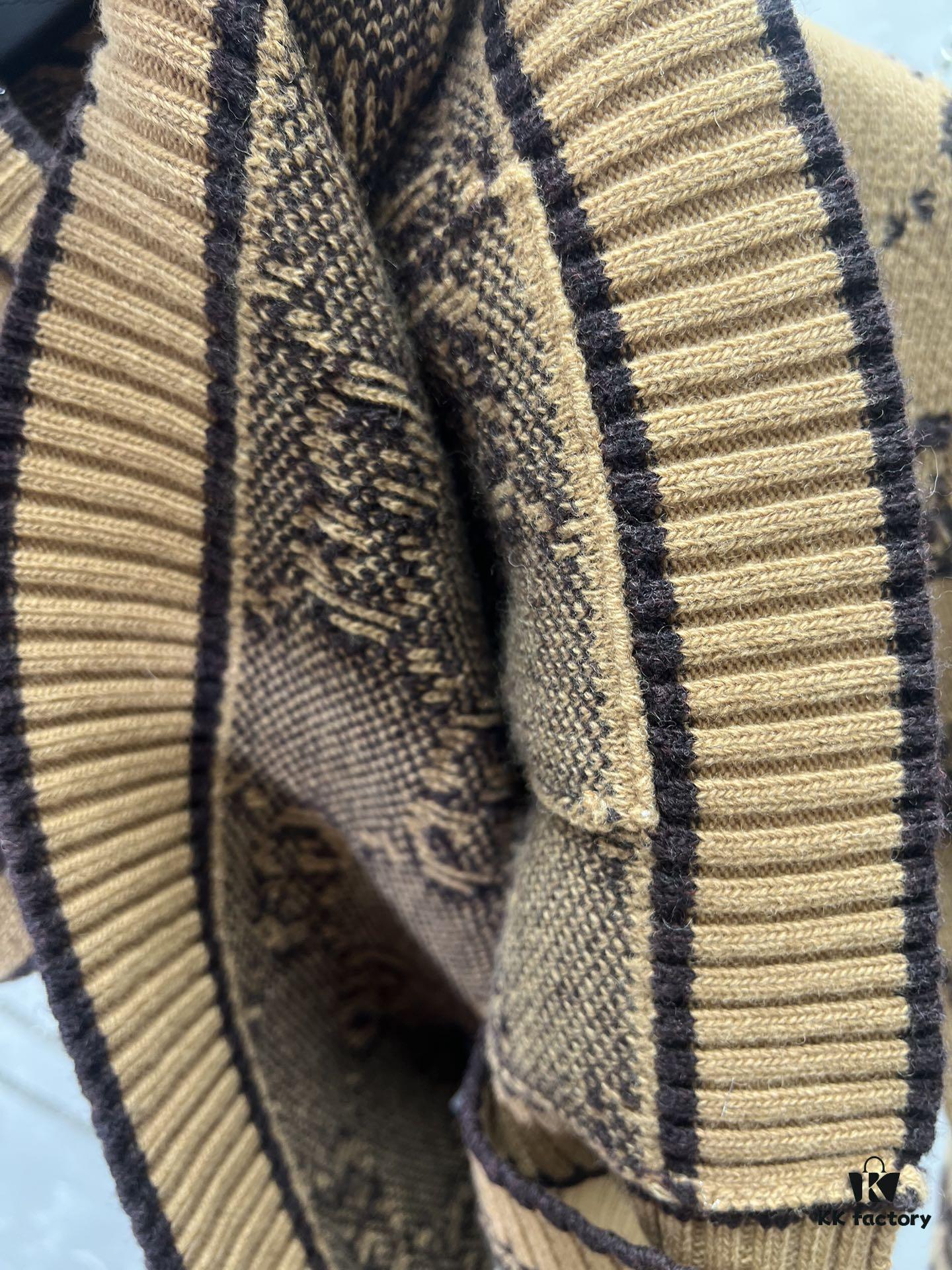 G House 25SS New Arrival Cardigan Made from GG Wool Bouclé Yarn Blend Jacquard Fabric. High Version!