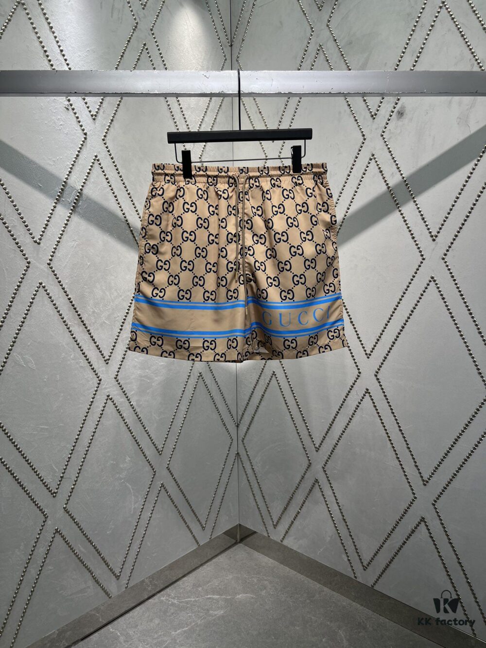 G Brand 25SS New Arrival Striped Patchwork Full Print Letter Logo Jacquard Shorts