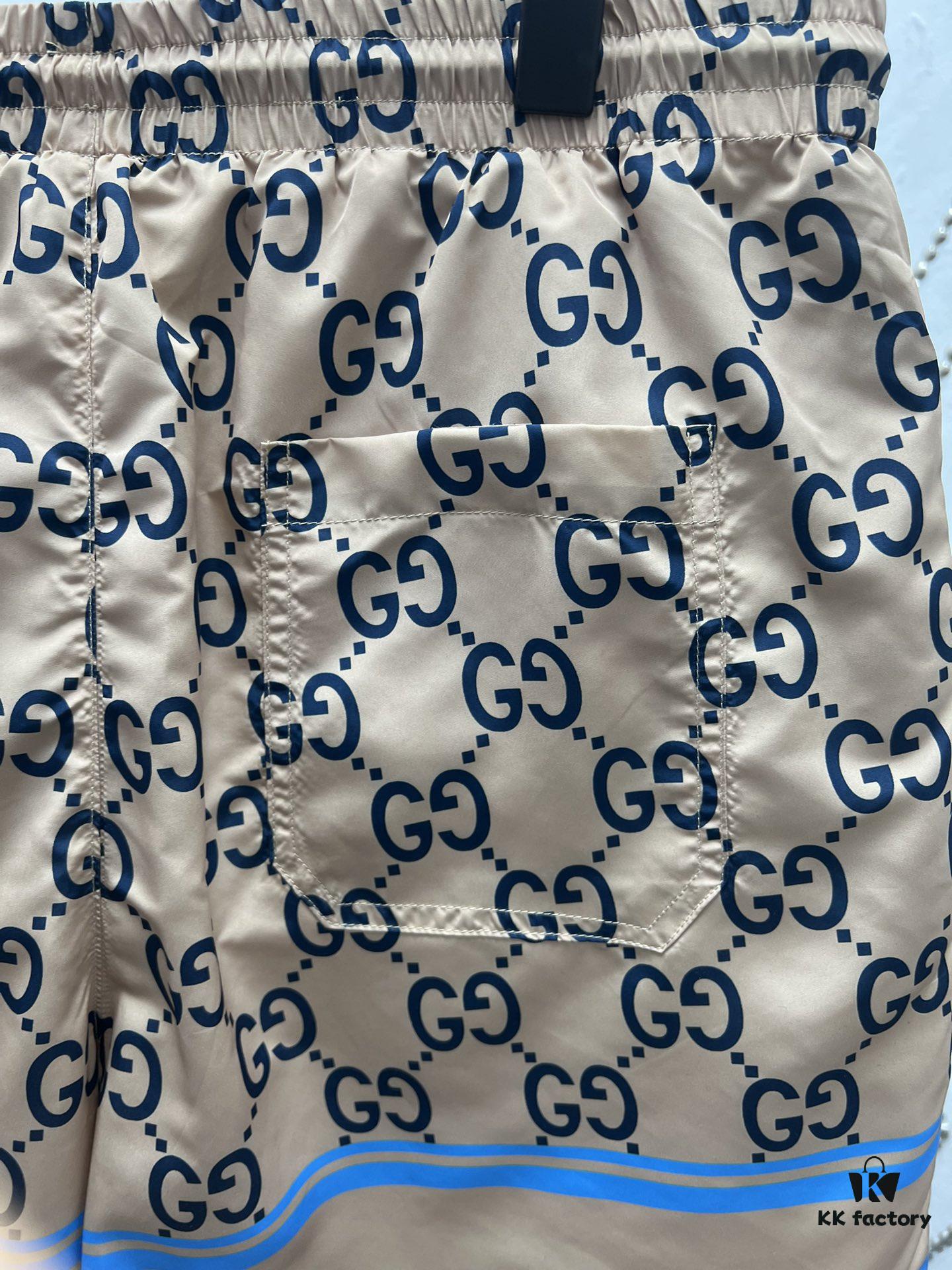 G Brand 25SS New Arrival Striped Patchwork Full Print Letter Logo Jacquard Shorts