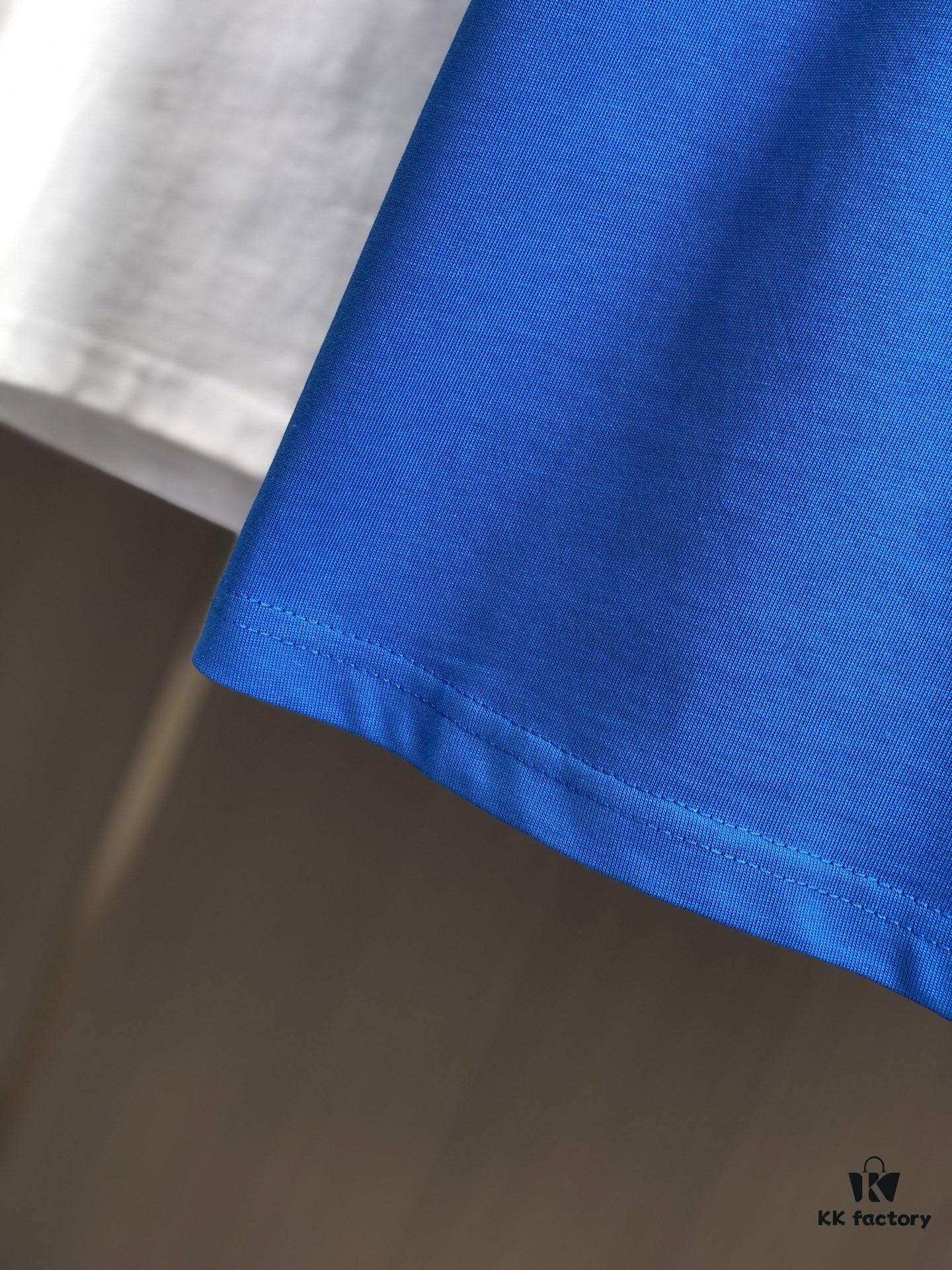 BURBERRY 2025 Spring/Summer New Arrival Round Neck Short Sleeve T-Shirt with Equestrian Chain Embroidery, 320g Double Combed Cotton Fabric, Slightly Loose Unisex Fit