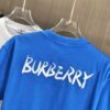 BURBERRY 2025 Spring/Summer New Arrival Round Neck Short Sleeve T-Shirt with Equestrian Chain Embroidery, 320g Double Combed Cotton Fabric, Slightly Loose Unisex Fit