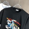 BURBERRY 2025 Spring/Summer New Arrival Round Neck Short Sleeve T-Shirt with Equestrian Chain Embroidery, 320g Double Combed Cotton Fabric, Slightly Loose Unisex Fit