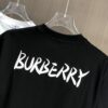 BURBERRY 2025 Spring/Summer New Arrival Round Neck Short Sleeve T-Shirt with Equestrian Chain Embroidery, 320g Double Combed Cotton Fabric, Slightly Loose Unisex Fit