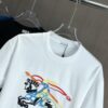 BURBERRY 2025 Spring/Summer New Arrival Round Neck Short Sleeve T-Shirt with Equestrian Chain Embroidery, 320g Double Combed Cotton Fabric, Slightly Loose Unisex Fit