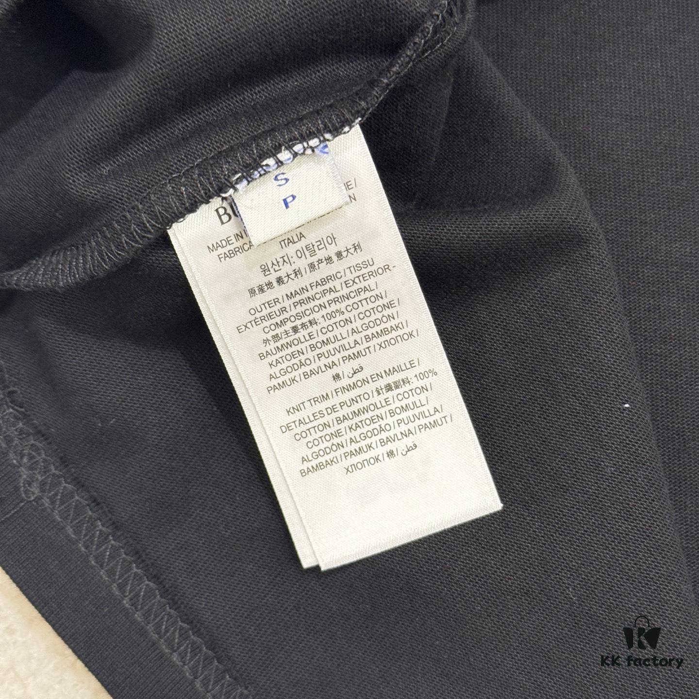 BURBERRY 2025 Spring-Summer New Arrival Short Sleeve T-Shirt, Runway-Inspired Fashion Casual Tee with Designer Logo, Premium 100% Cotton