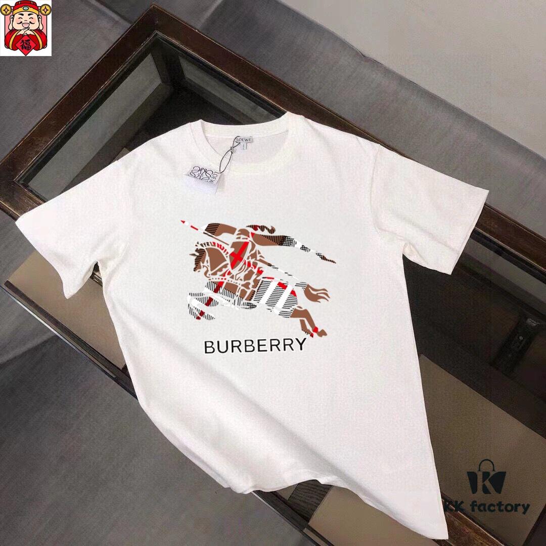 BURBERRY Men's Premium Casual Short-Sleeve T-Shirt, 2025 Spring/Summer New Arrival, Custom Top-Tier Logo Design, Imported Silk-Cotton Fabric, Stylish and Versatile for All Occasions