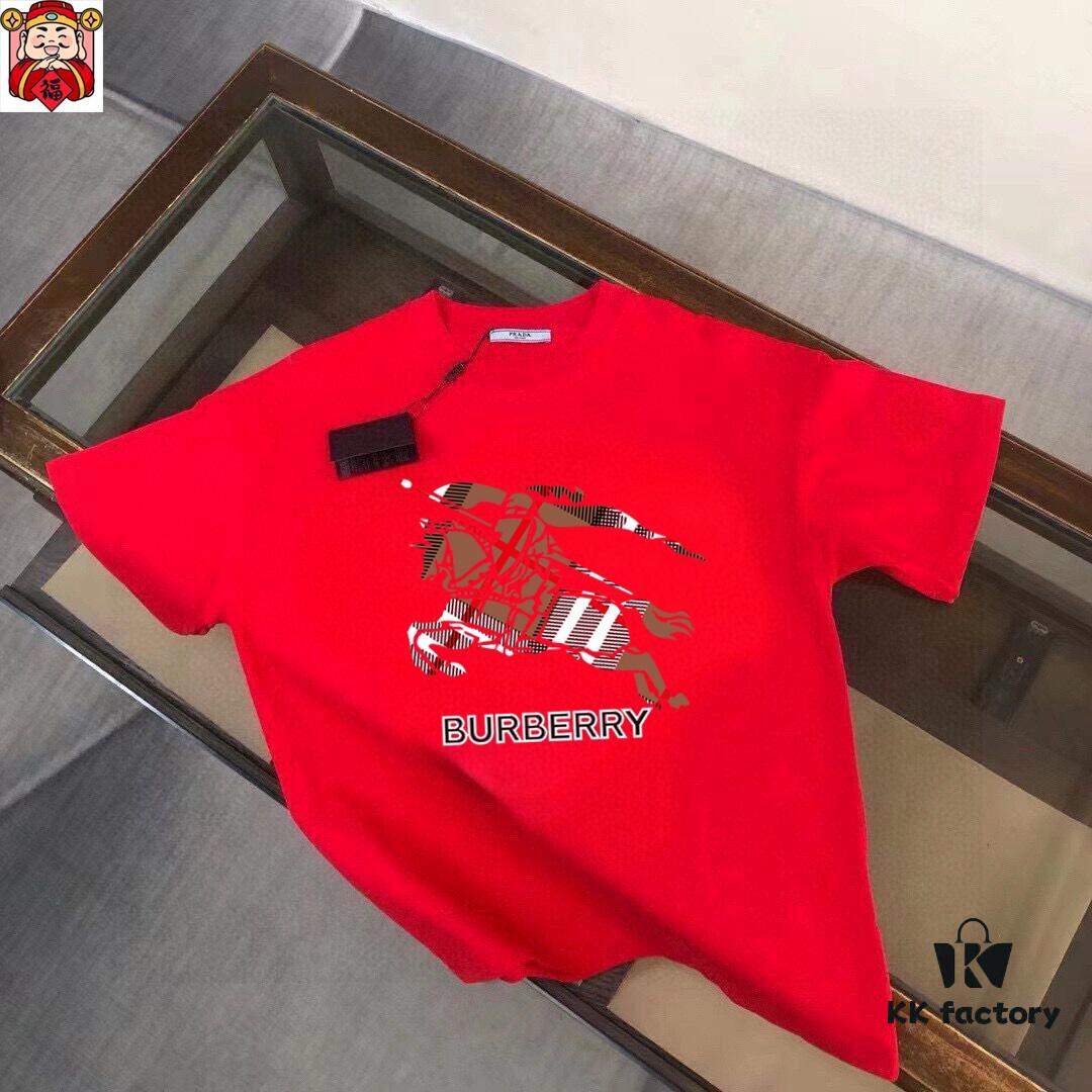 BURBERRY Men's Premium Casual Short-Sleeve T-Shirt, 2025 Spring/Summer New Arrival, Custom Top-Tier Logo Design, Imported Silk-Cotton Fabric, Stylish and Versatile for All Occasions