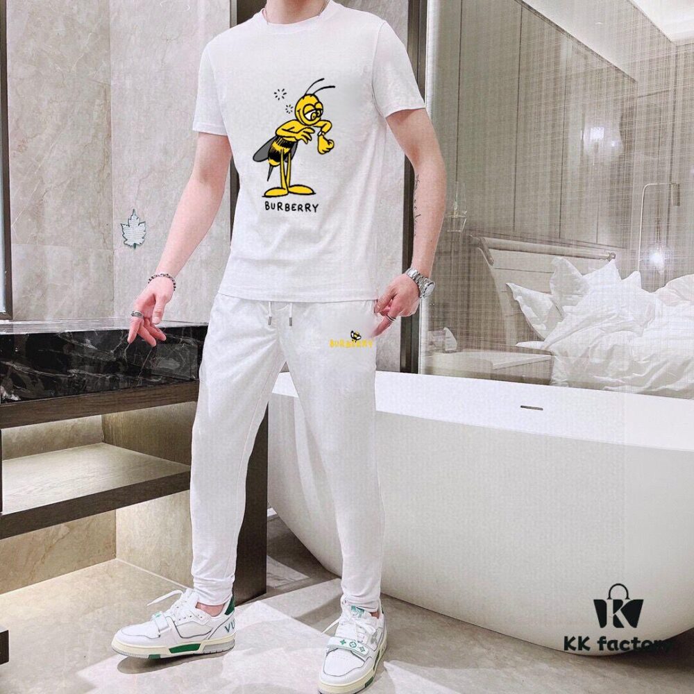 BURBERRY (Boon for Plus-Size) 2025 Official Website Same Style Summer Men's Double-Mercerized High-Quality Outfit