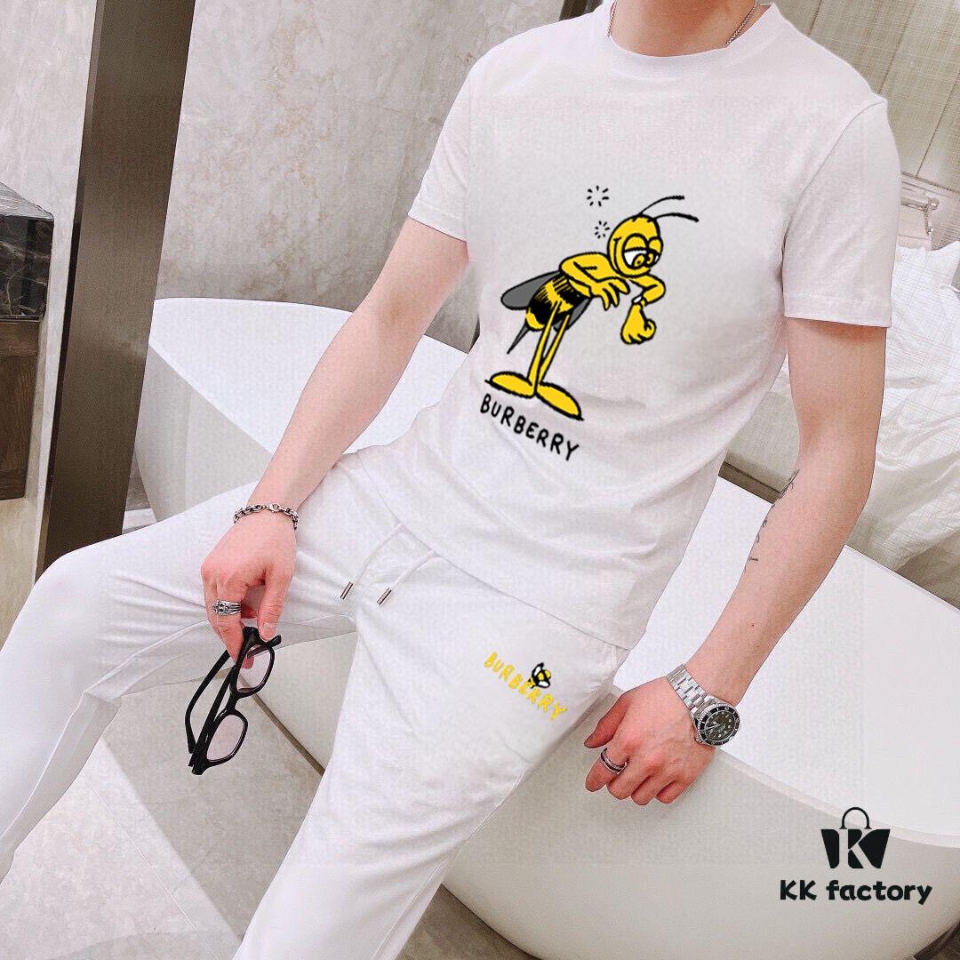 BURBERRY (Boon for Plus-Size) 2025 Official Website Same Style Summer Men's Double-Mercerized High-Quality Outfit