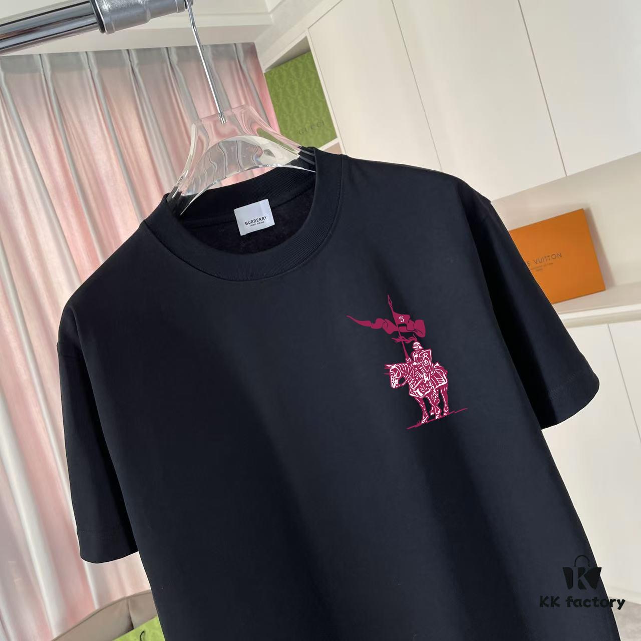 BURBERRY 2025 Summer New Arrival Personalized Letter Logo Print Custom 300g Fabric Short Sleeve T-Shirt Unisex