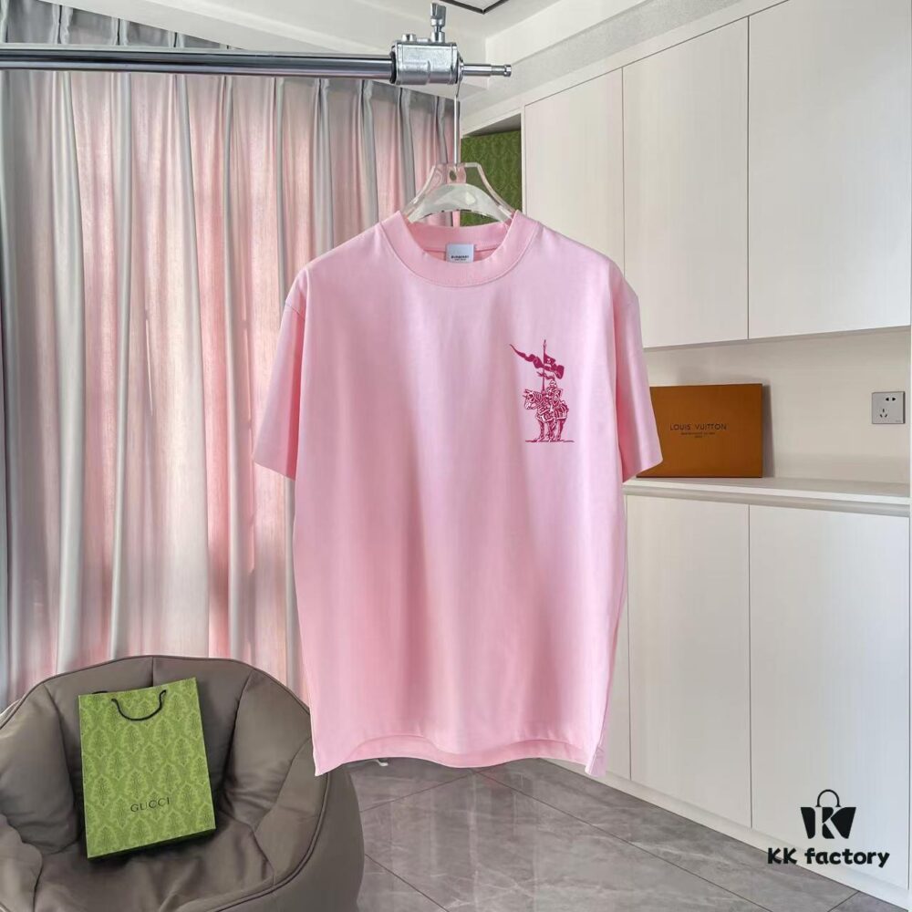 BURBERRY 2025 Summer New Arrival Personalized Letter Logo Print Short Sleeve T-Shirt, Custom 300g Fabric, Unisex Design