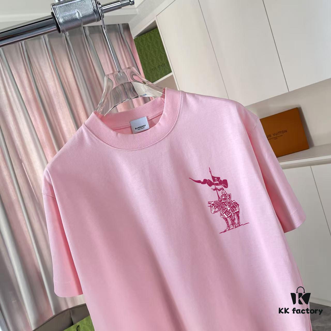 BURBERRY 2025 Summer New Arrival Personalized Letter Logo Print Short Sleeve T-Shirt, Custom 300g Fabric, Unisex Design