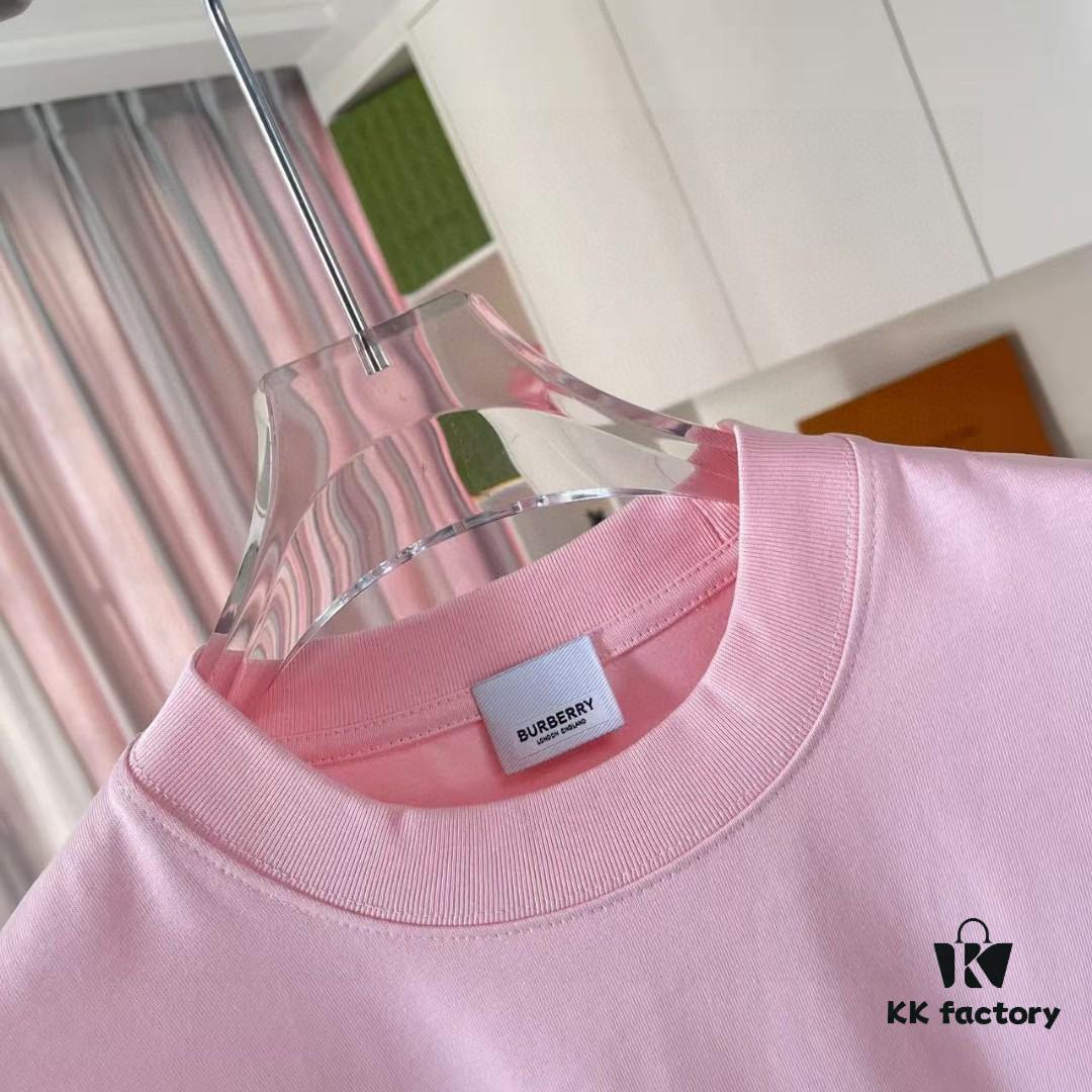 BURBERRY 2025 Summer New Arrival Personalized Letter Logo Print Short Sleeve T-Shirt, Custom 300g Fabric, Unisex Design