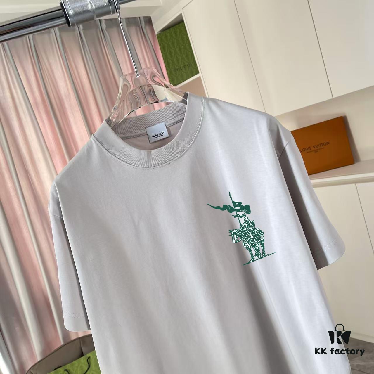 BURBERRY 2025 Summer New Arrival Personalized Letter Logo Print Short Sleeve T-Shirt Unisex Custom 300g Fabric