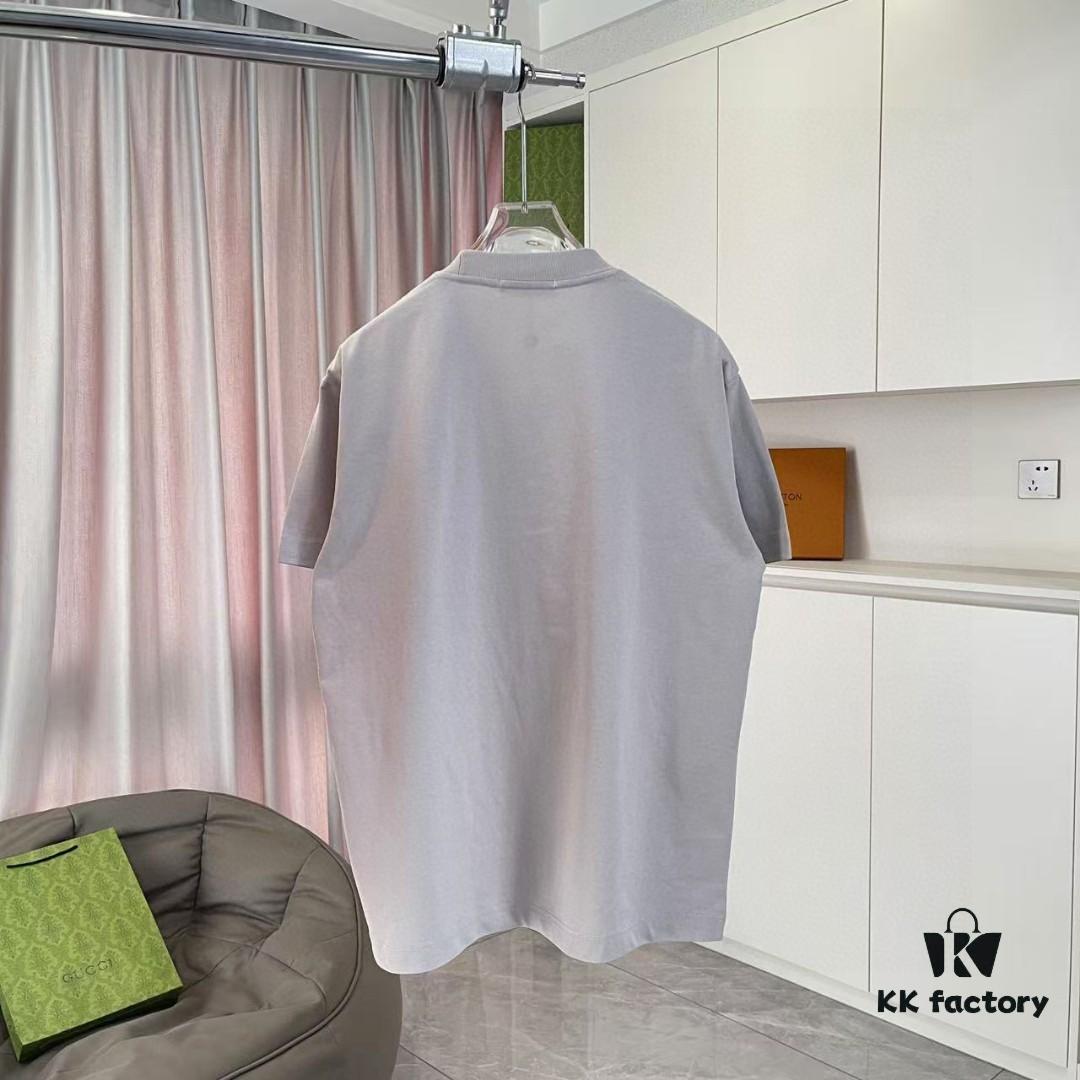 BURBERRY 2025 Summer New Arrival Personalized Letter Logo Print Short Sleeve T-Shirt Unisex Custom 300g Fabric