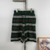 New Burberry Classic Green Striped Knit Straight Shorts Unisex