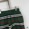 New Burberry Classic Green Striped Knit Straight Shorts Unisex