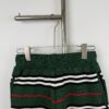 New Burberry Classic Green Striped Knit Straight Shorts Unisex