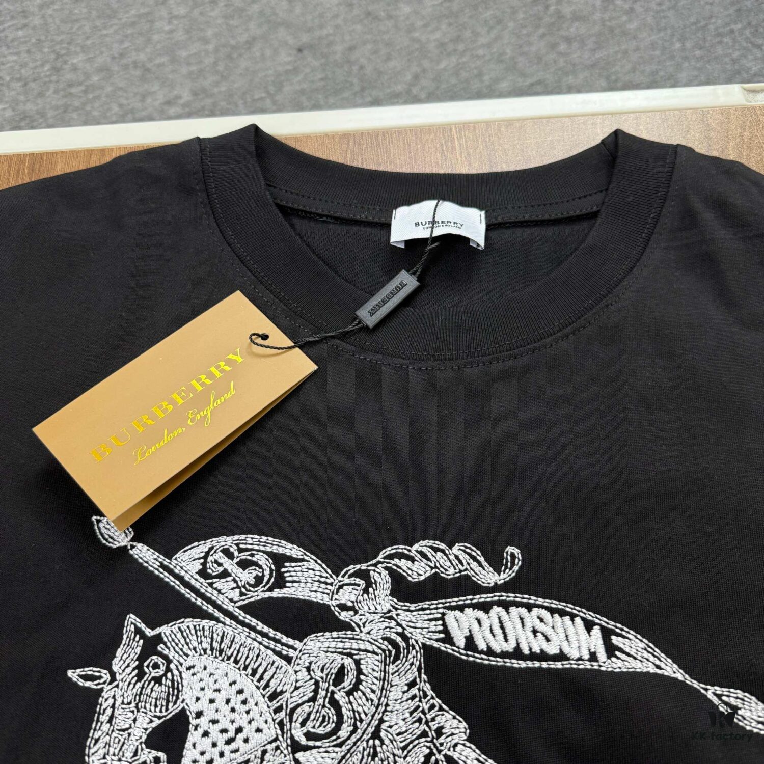 New BBR Burberry 24SS Embroidered 3D Horse Logo Short Sleeve T-Shirt