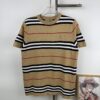New BURBERRY 2023 Spring/Summer Lightweight Linen-Blend Striped Knit Short-Sleeve T-Shirt