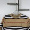 New BURBERRY 2023 Spring/Summer Lightweight Linen-Blend Striped Knit Short-Sleeve T-Shirt