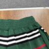 New Burberry Classic Green Striped Knit Straight Shorts Unisex