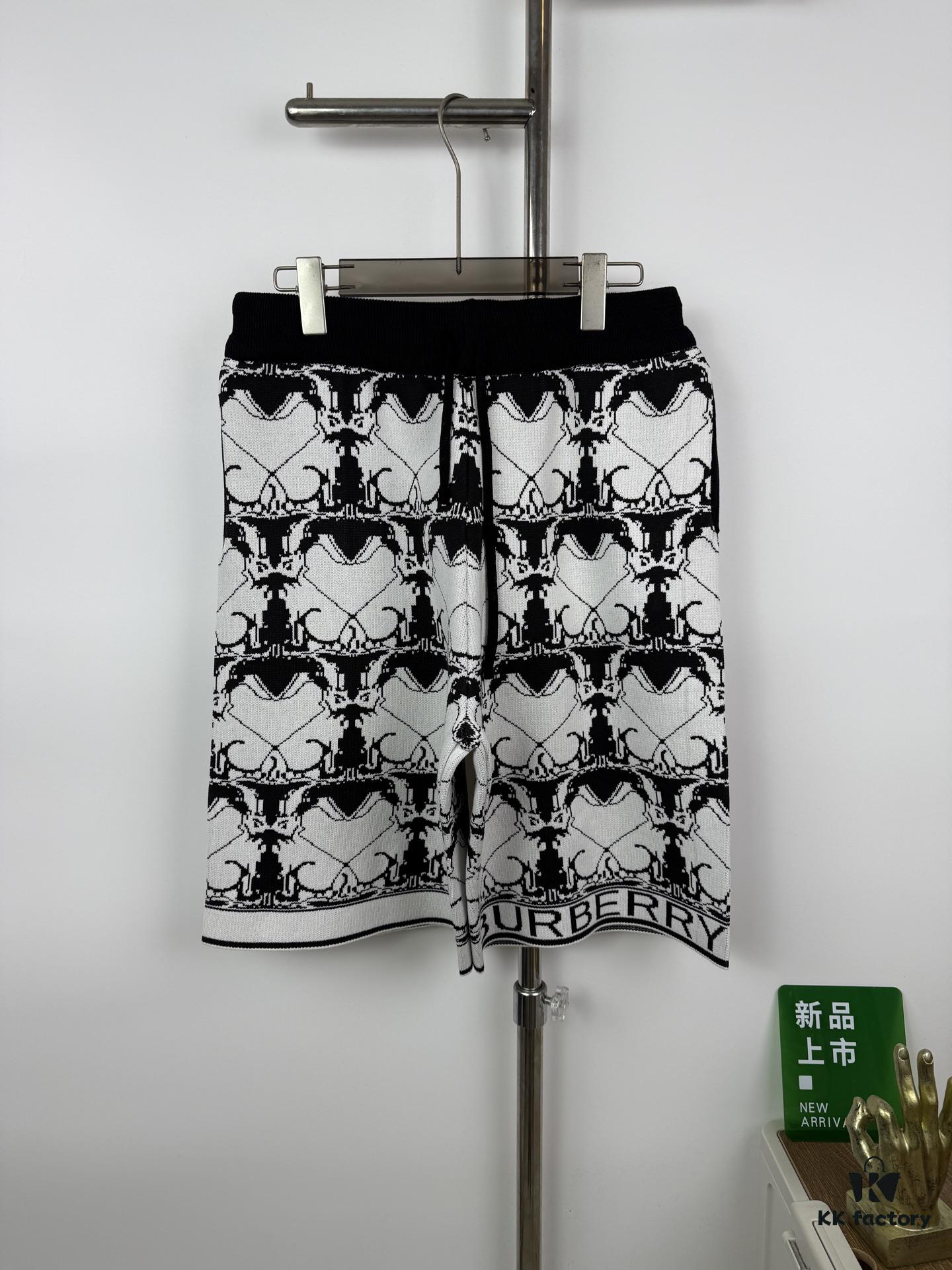 New BURBERRY BARBOUR Printed Knitted Short Pants