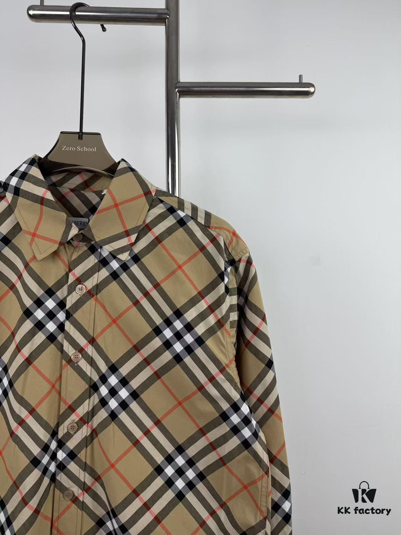 New BBR Burberry 24SS Autumn-Winter Checkered Precision-Aligned Shirt, Official Website 1:1 Original Quality