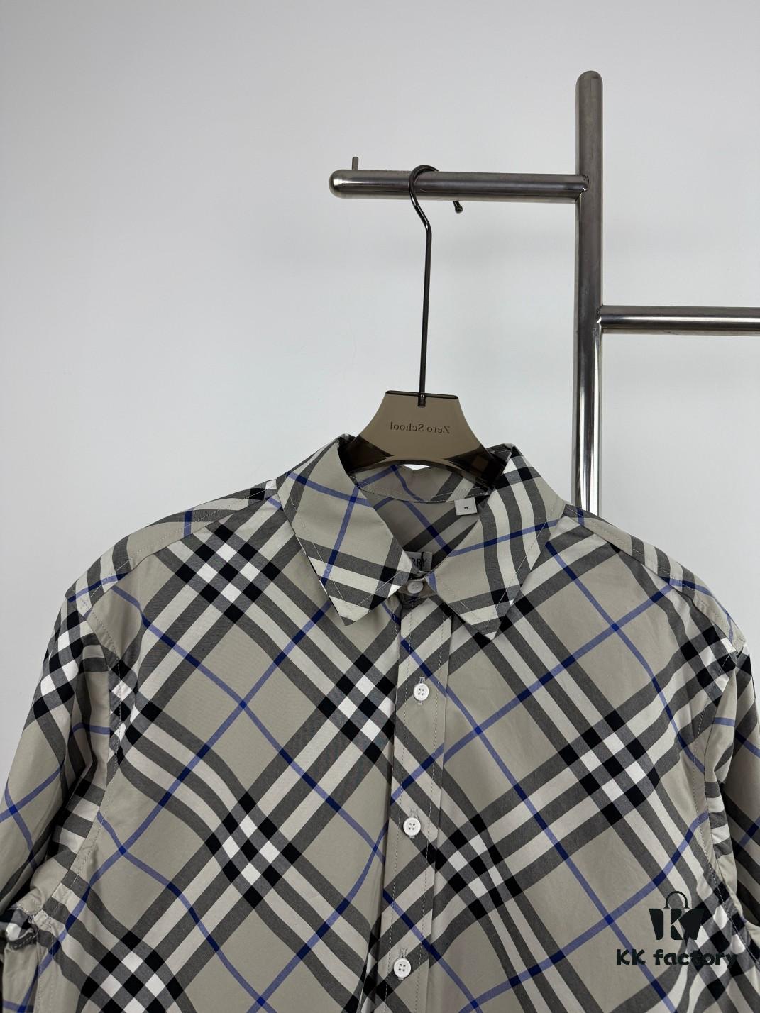 New BBR Burberry 24SS Autumn/Winter Plaid Alignment Shirt Official Website 1:1 Original Quality