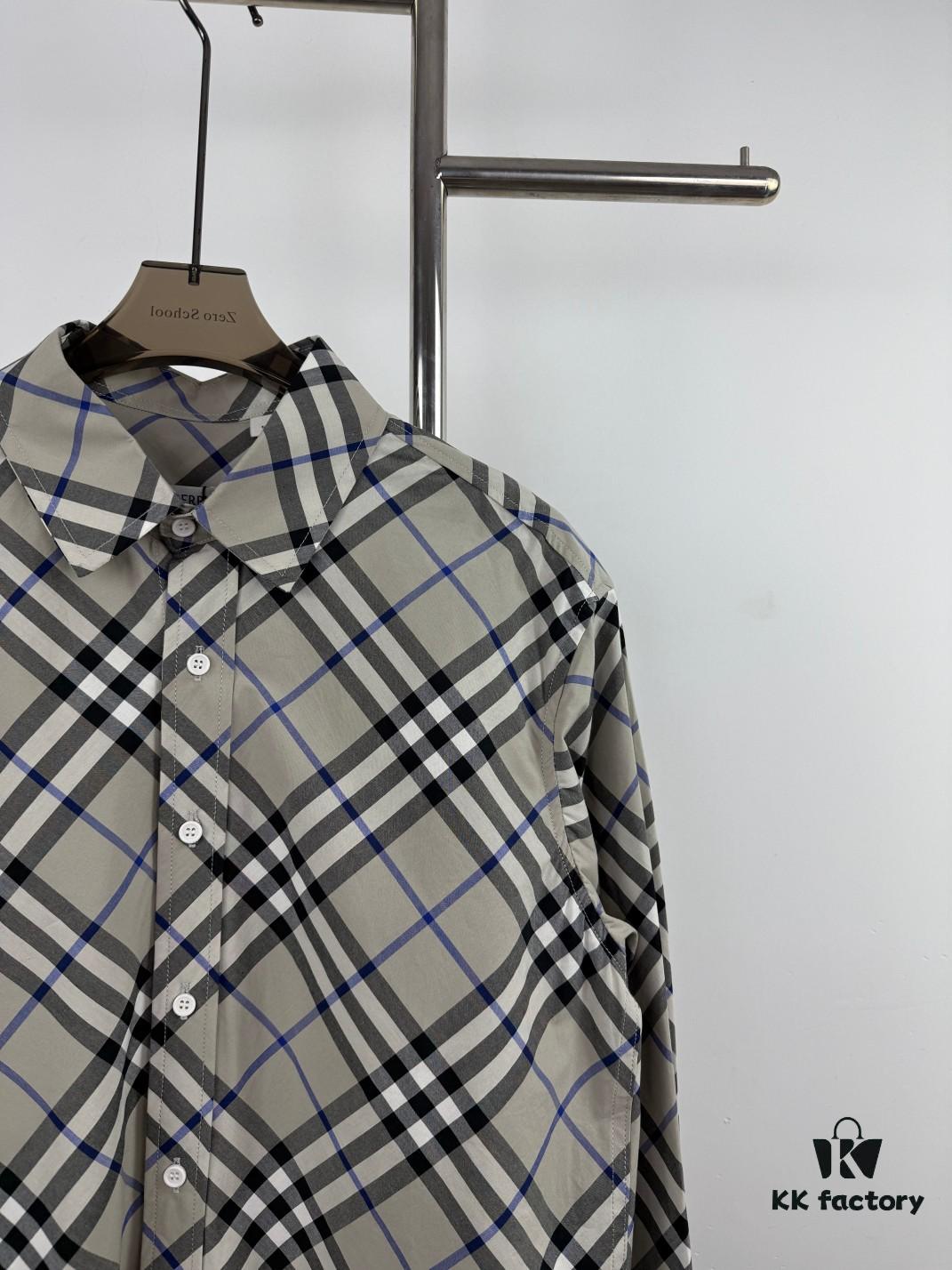New BBR Burberry 24SS Autumn/Winter Plaid Alignment Shirt Official Website 1:1 Original Quality