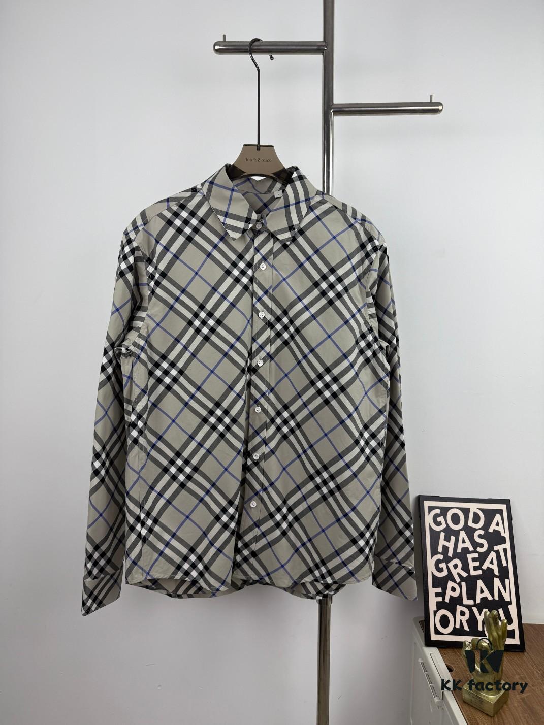 New BBR Burberry 24SS Autumn/Winter Plaid Alignment Shirt Official Website 1:1 Original Quality