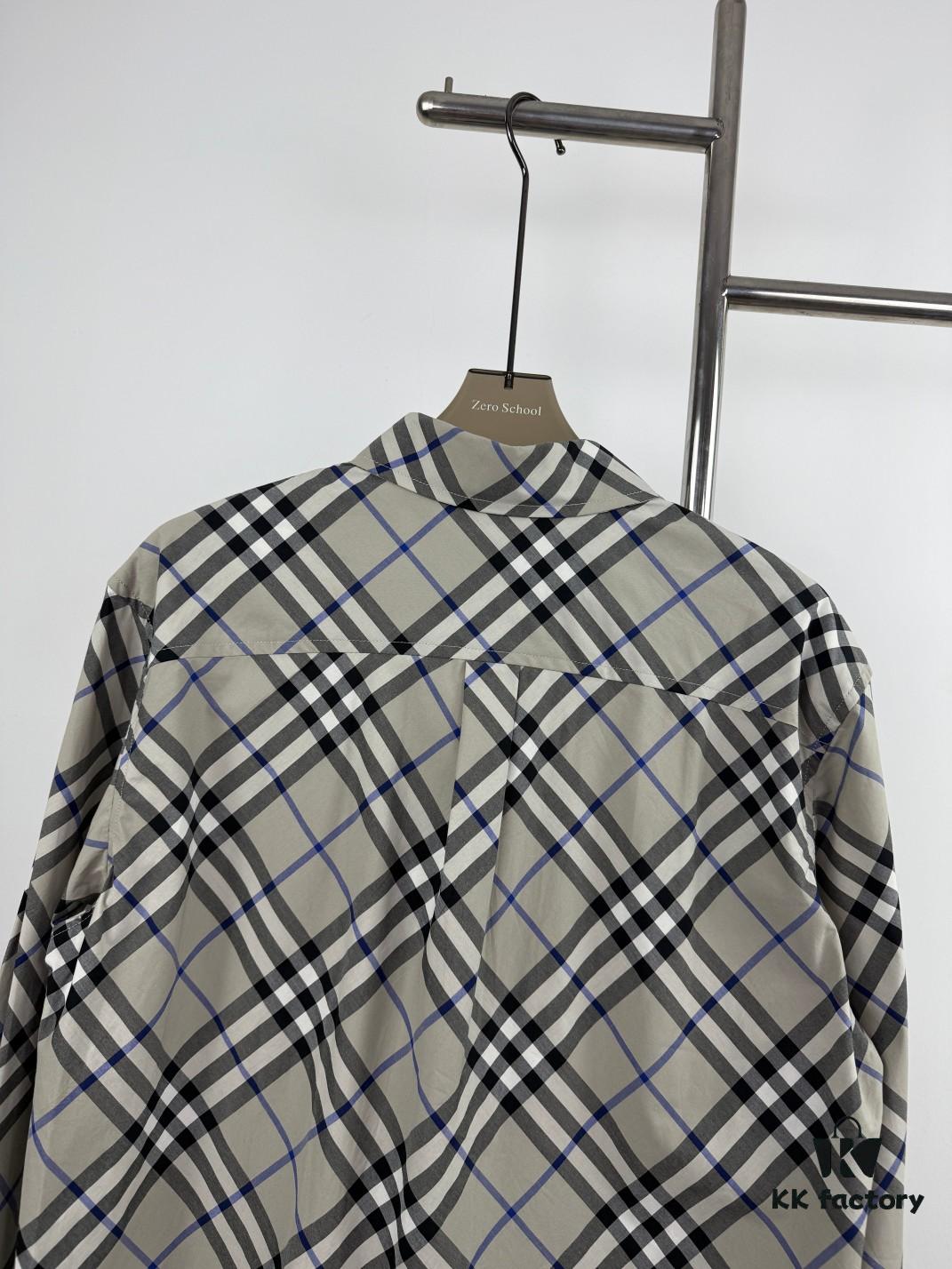 New BBR Burberry 24SS Autumn/Winter Plaid Alignment Shirt Official Website 1:1 Original Quality