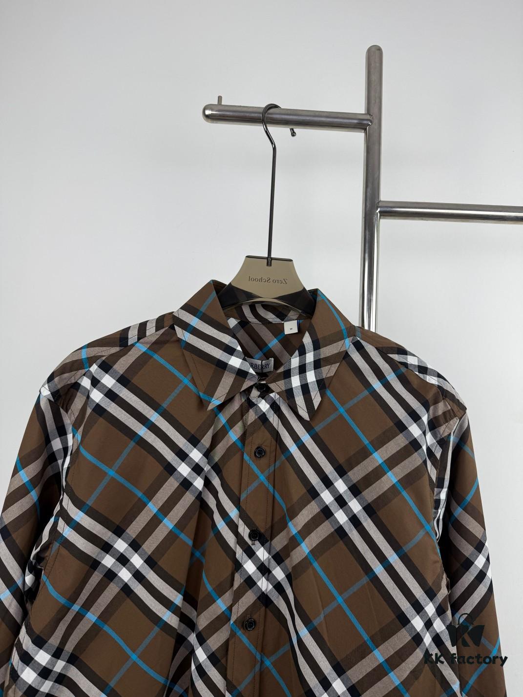 New BBR Burberry 24SS Autumn/Winter Check Aligned Shirt Official Website 1:1 Original Quality