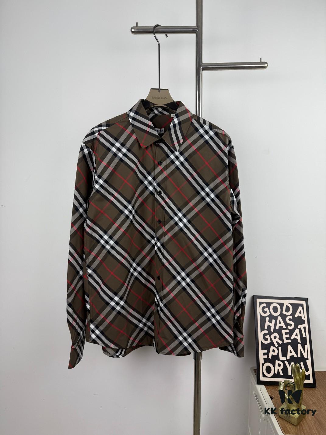 New BBR Burberry 24SS Autumn-Winter Checkered Precision-Aligned Shirt Official Website 1:1 Original Quality