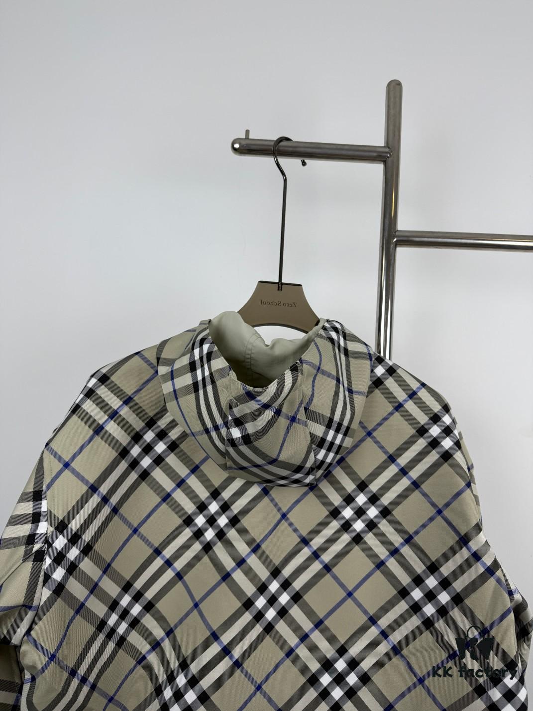 New Burberry Plaid Knight Horse Double-Sided Lightweight Hooded Jacket