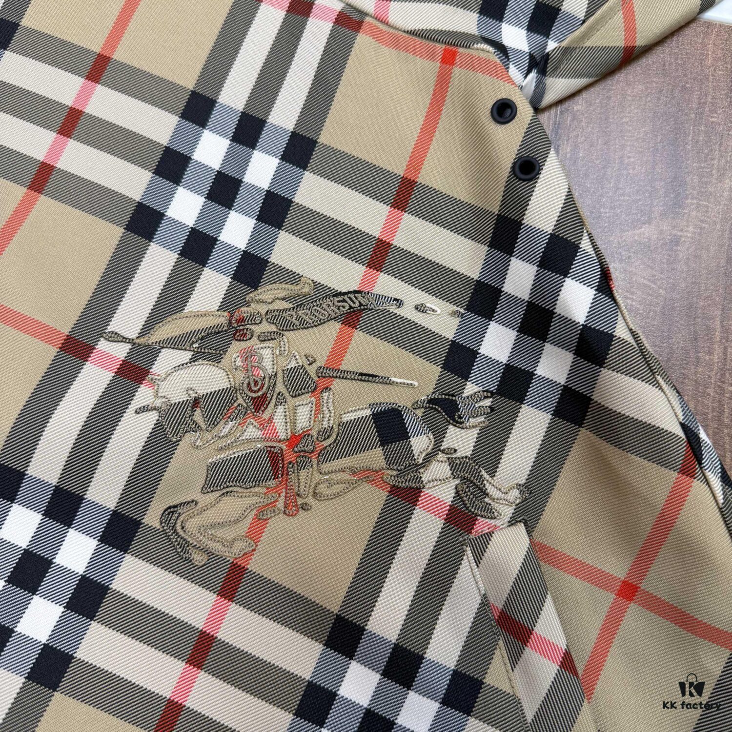 New Burberry Check Pattern Knight Horse Double-Sided Lightweight Hooded Jacket