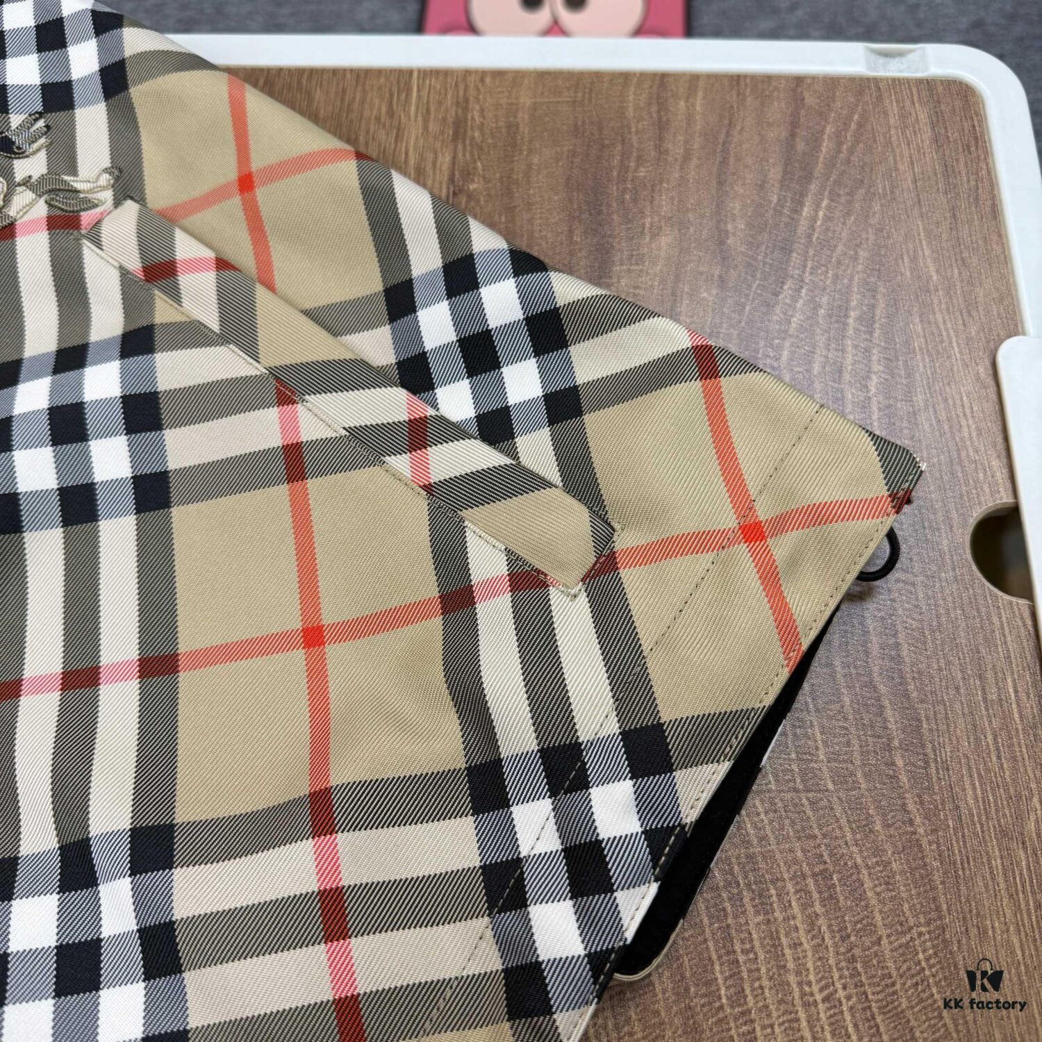 New Burberry Check Pattern Knight Horse Double-Sided Lightweight Hooded Jacket