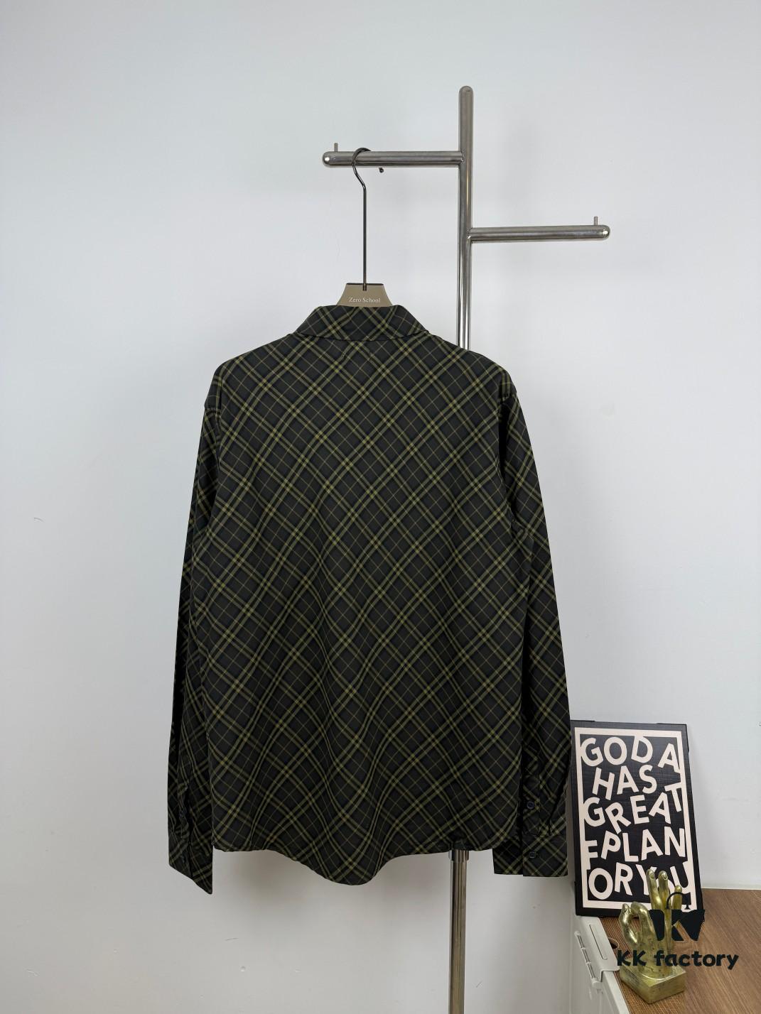 New Burberry 24SS Embroidered Check Cotton Shirt