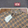 New Burberry 24SS Embroidered Check Cotton Shirt