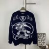 New BURBERRY Classic Blue Equestrian Knight Jacquard Crew-Neck Knit Sweater for Couples - Premium Original Single Version