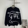 New BURBERRY BBR 24SS Limited Edition Equestrian Knight Black Horse Jacquard Knitwear Unisex Crew Neck Sweater