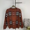 New Burberry 2024 Classic Striped Plaid Double Jacquard Crew Neck Knit Sweater