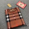 New Burberry 2024 Classic Striped Plaid Double Jacquard Crew Neck Knit Sweater