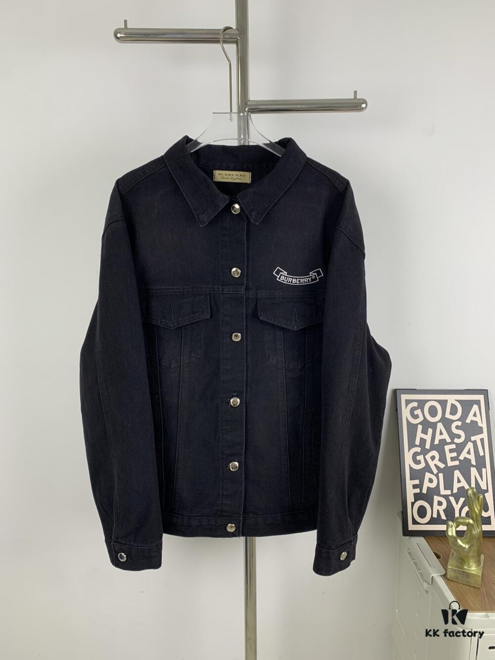 New Burberry & Supreme 2024 Collaborative Embroidered Horse Motif Denim Jacket Unisex