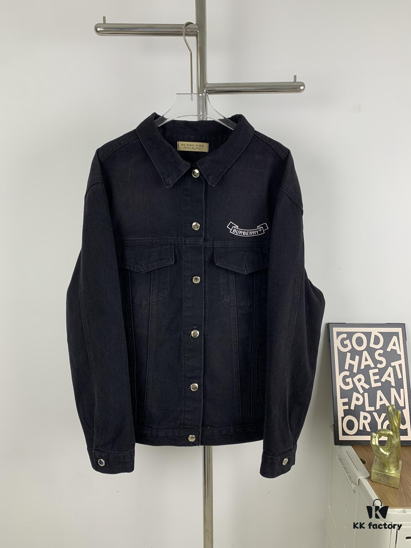 New Burberry & Supreme 2024 Collaborative Embroidered Horse Motif Denim Jacket Unisex