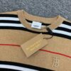 New BURBERRY 2023 Summer Linen Stripe Knitted Short Sleeve T-Shirt