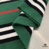 New Burberry Classic Green Striped Knit Straight Shorts Unisex